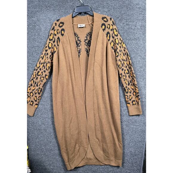 Show Me Your Mumu Cardigan Sweater Womens Small Brown Big Bang Leopard Print - Picture 1 of 10